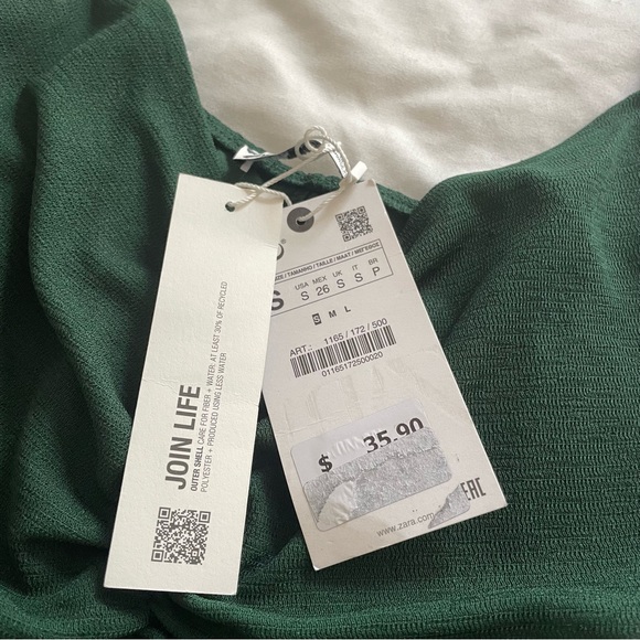 NWT Zara green chain trim cut out tunic - Picture 9 of 10